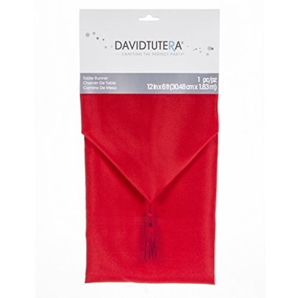 Darice David Tutera Cloth Table Runner - Red | 12 by 72 inches DTP203